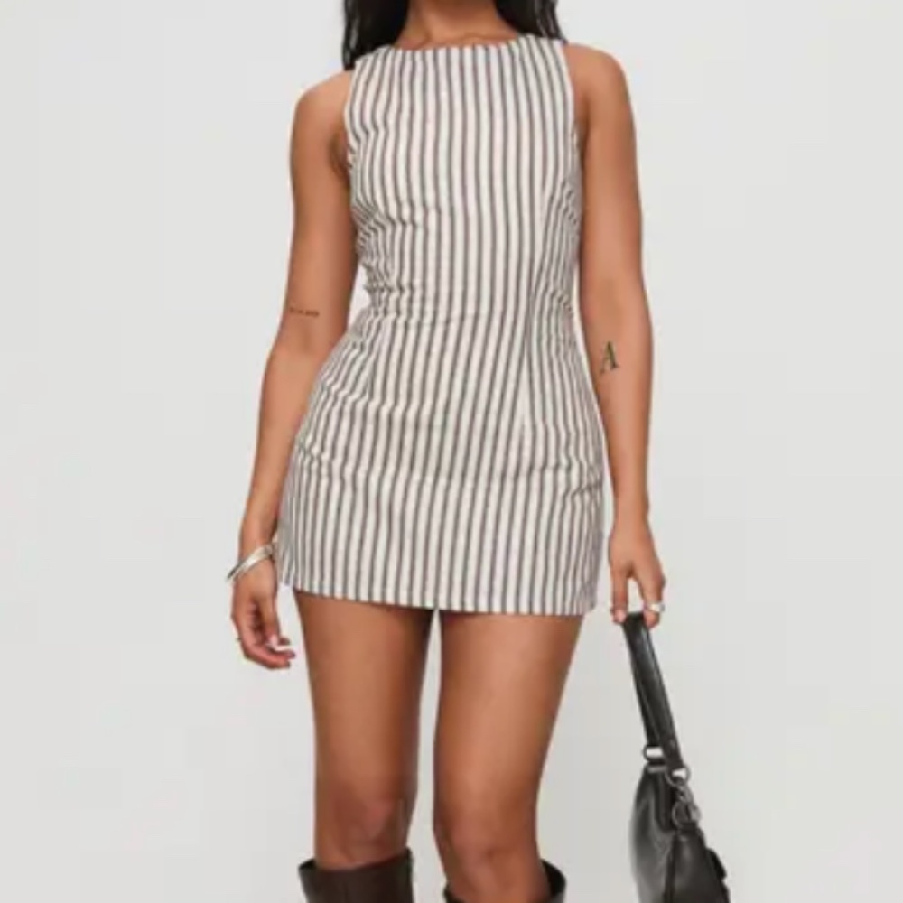 Princess Polly Yumiko Romper Brown Stripe | Size US 8